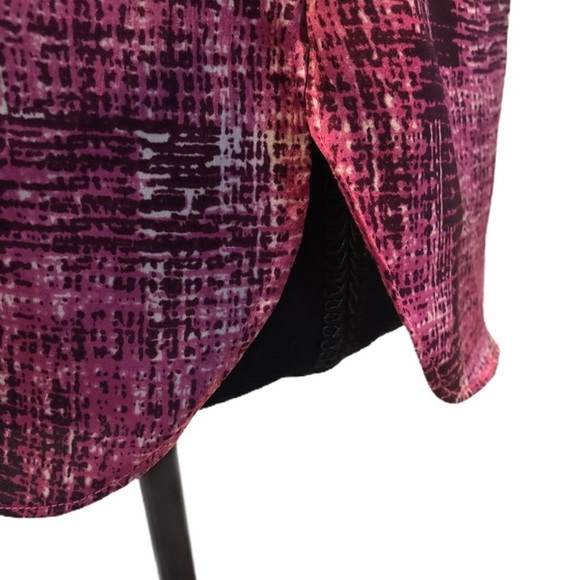 Tracy M blouse pullover abstract pattern full layered sleeve detail size medium - Picture 6 of 12